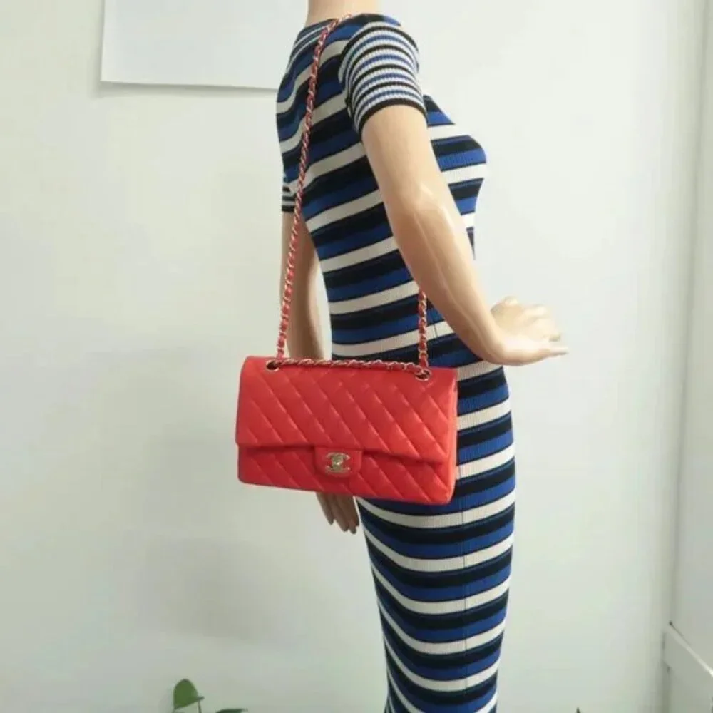 100% Authentic CHANEL CF Red Leather Shoulder Bag - Picture 12 of 12